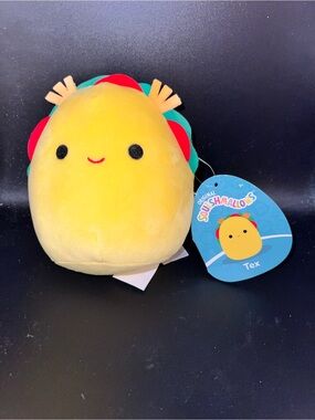 Squishmallows Yellow Taco Plush with Red & Teal Accents